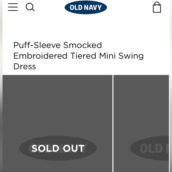 ⭐️Old Navy,Iconic Puff-Sleeve,Smocked Embroidered,Tiered,Mini Swing-Dress,Size M - Picture 6 of 15